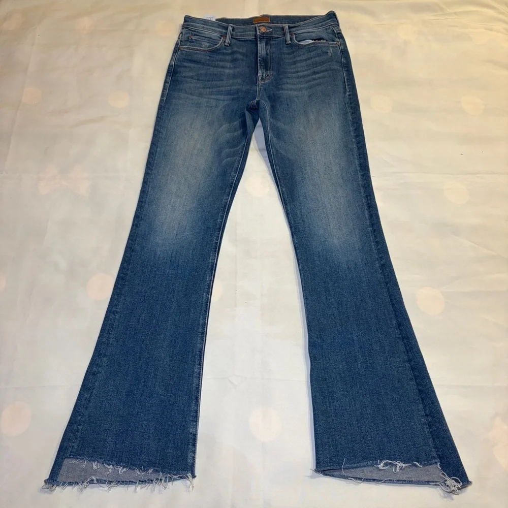 MOTHER- The Runaway Step Fray Flare Jeans in Leaps and Bounds Size 29